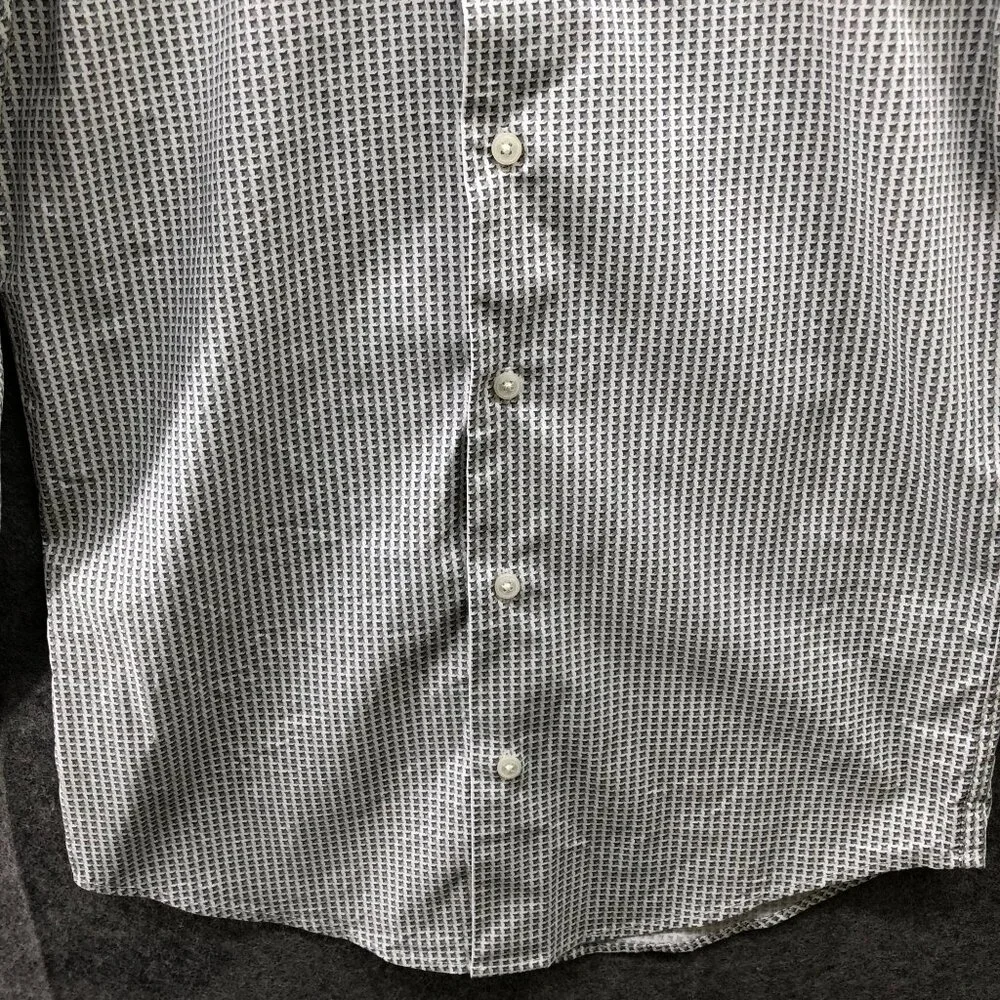 Calvin Klein Boys Size‎ 14 Long Sleeve Dress Shirt Slim Fit Houndstooth Gray